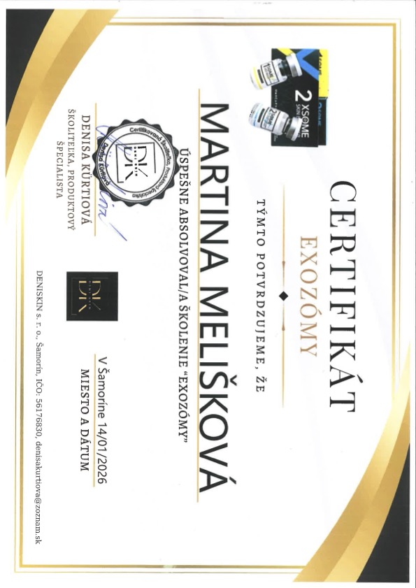 Certifikát Mikropigmentácia vlasových folikulov